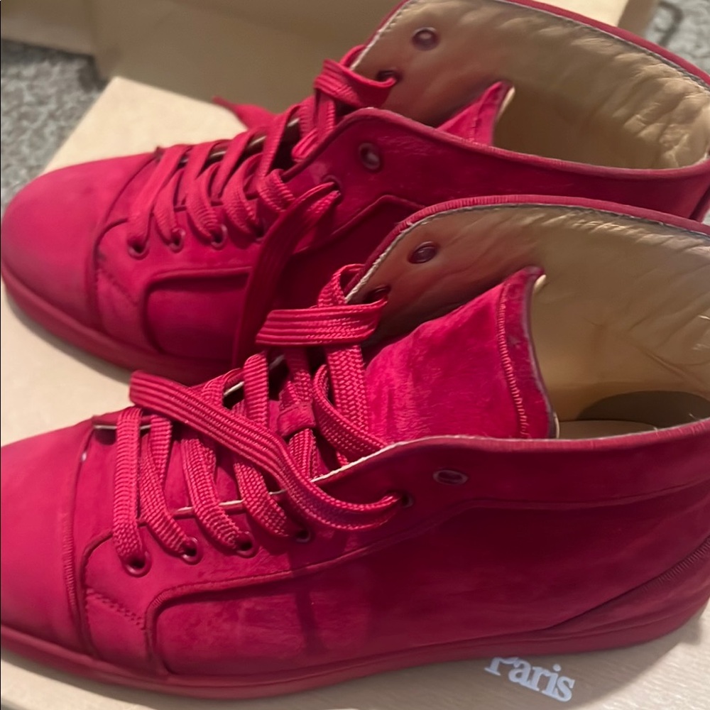 Christian Louboutin Red Suede Sneakers